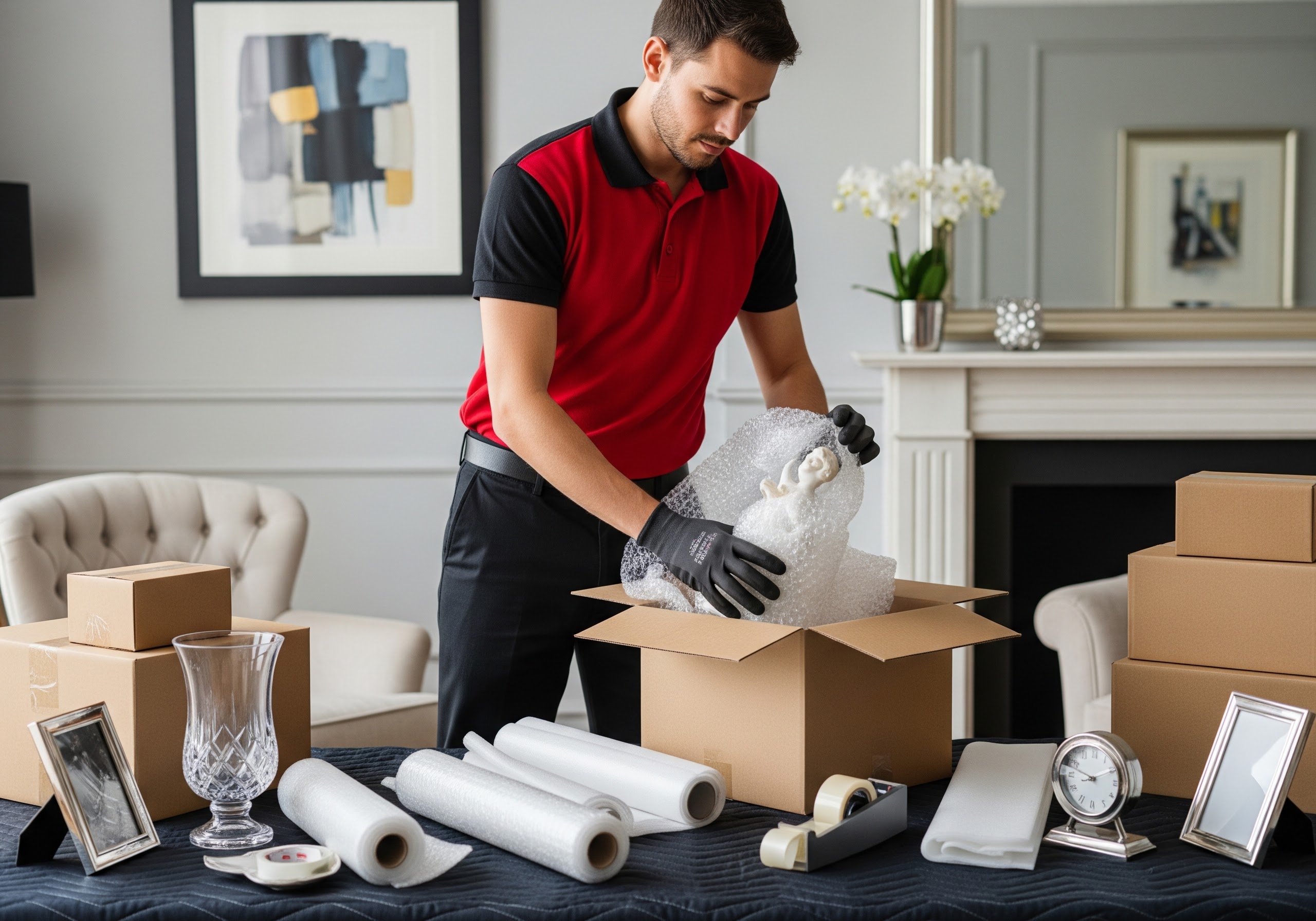 removals specialist packing fragile items